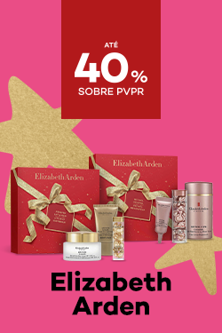 Marca Elizabeth Arden com destaque promocional de  at&eacute; 40% sobre pre&ccedil;o de Venda ao P&uacute;blico Recomendado